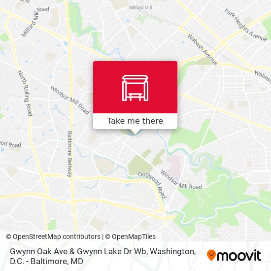 Gwynn Oak Ave & Gwynn Lake Dr Wb map