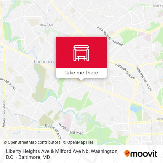 Mapa de Liberty Heights Ave & Milford Ave Nb