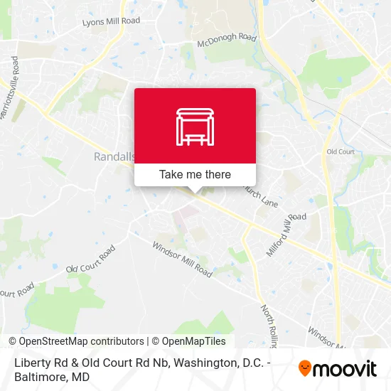 Liberty Rd & Old Court Rd Nb map