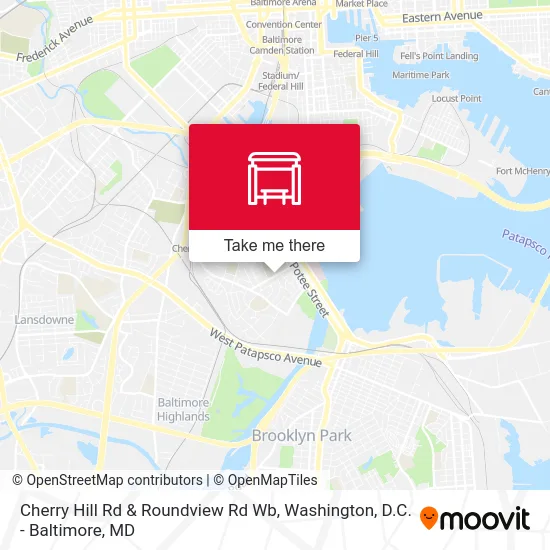 Cherry Hill Rd & Roundview Rd Wb map