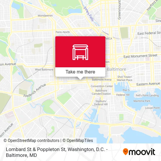 Lombard St & Poppleton St map