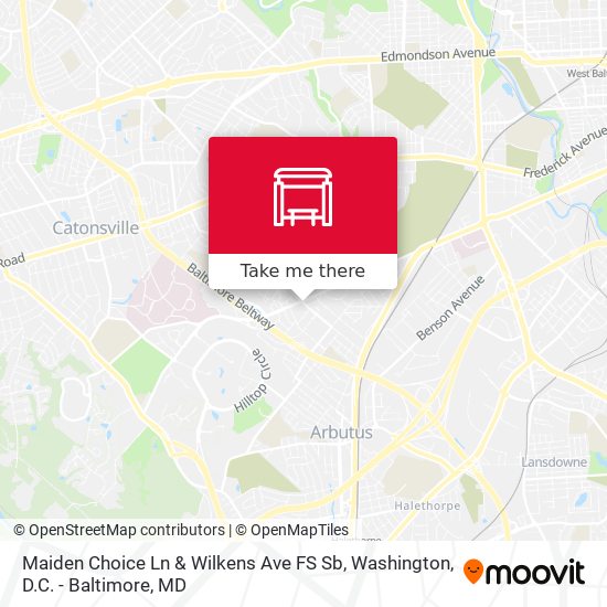 Mapa de Maiden Choice Ln & Wilkens Ave FS Sb