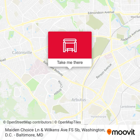Maiden Choice Ln & Wilkens Ave FS Sb map