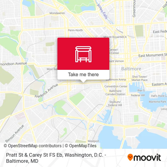 Pratt St & Carey St FS Eb map