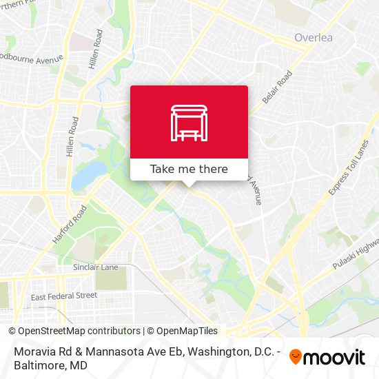 Moravia Rd & Mannasota Ave Eb map