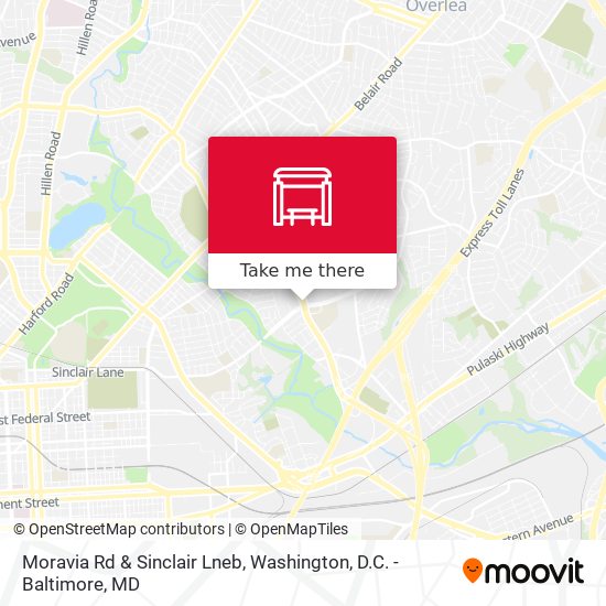 Moravia Rd & Sinclair Lneb map