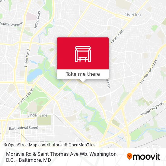 Moravia Rd & Saint Thomas Ave Wb map