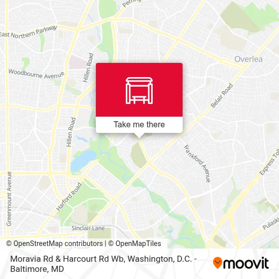 Moravia Rd & Harcourt Rd Wb map