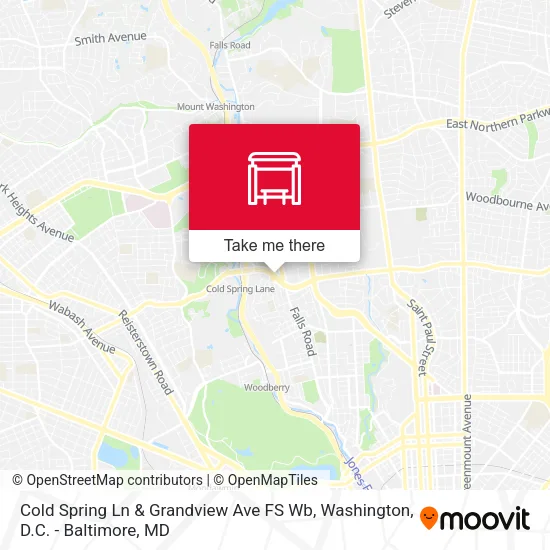 Mapa de Cold Spring Ln & Grandview Ave FS Wb