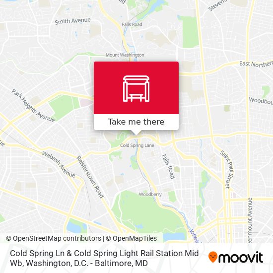 Mapa de Cold Spring Ln & Cold Spring Light Rail Station Mid Wb