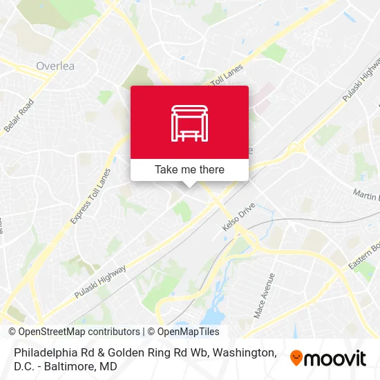 Philadelphia Rd & Golden Ring Rd Wb map
