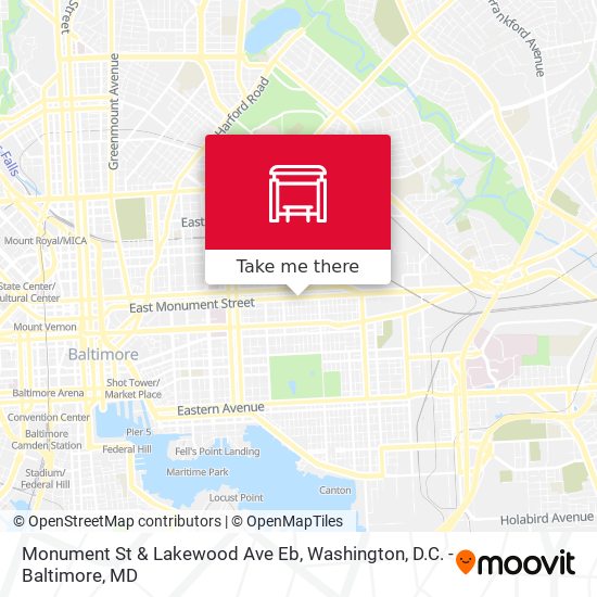 Monument St & Lakewood Ave Eb map