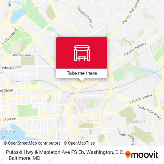 Pulaski Hwy & Mapleton Ave FS Eb map