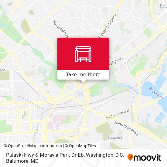 Pulaski Hwy & Moravia Park Dr Eb map