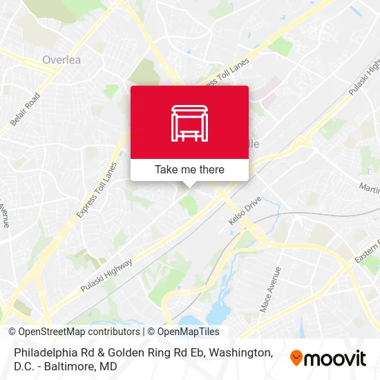Philadelphia Rd & Golden Ring Rd Eb map