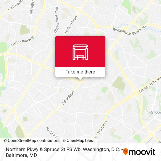 Northern Pkwy & Spruce St FS Wb map