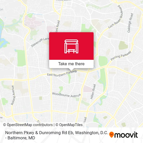 Northern Pkwy & Dunroming Rd Eb map