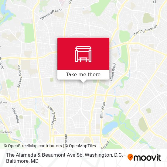 The Alameda & Beaumont Ave Sb map