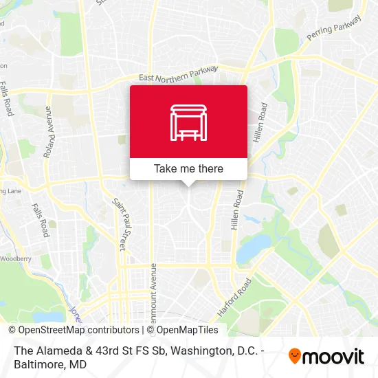 The Alameda & 43rd St FS Sb map