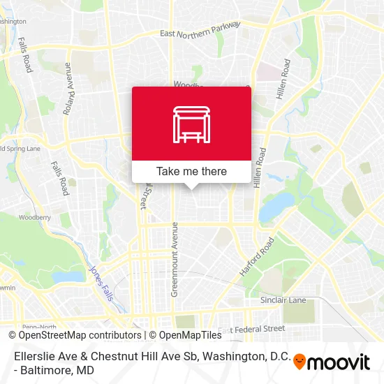 Ellerslie Ave & Chestnut Hill Ave Sb map