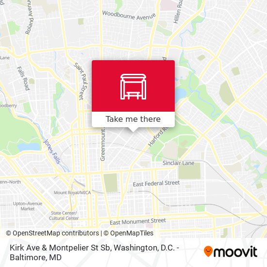 Kirk Ave & Montpelier St Sb map