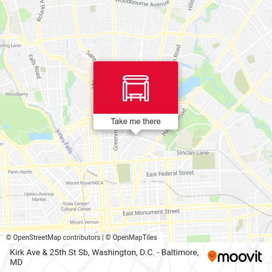 Kirk Ave & 25th St Sb map