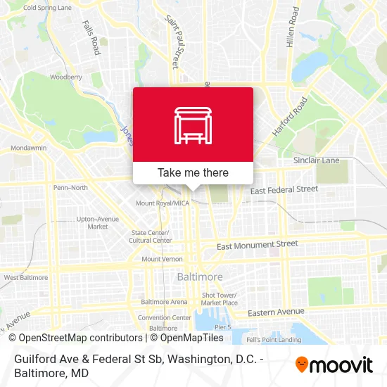 Guilford Ave & Federal St Sb map