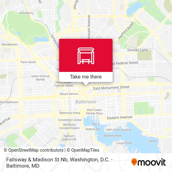 Fallsway & Madison St Nb map