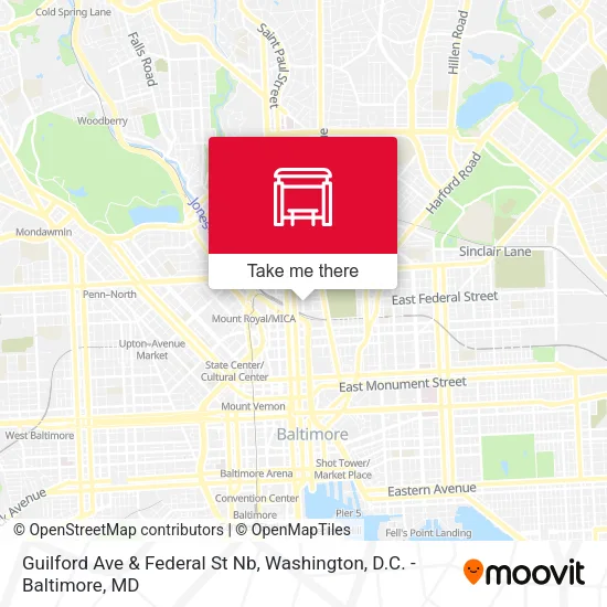 Guilford Ave & Federal St Nb map