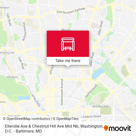 Ellerslie Ave & Chestnut Hill Ave Mid Nb map