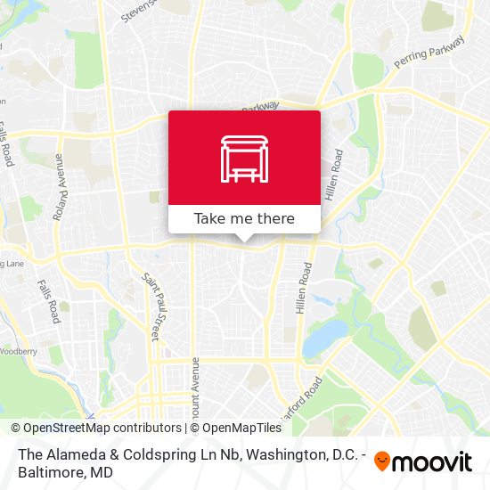 The Alameda & Coldspring Ln Nb map