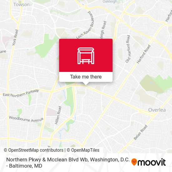 Northern Pkwy & Mcclean Blvd Wb map