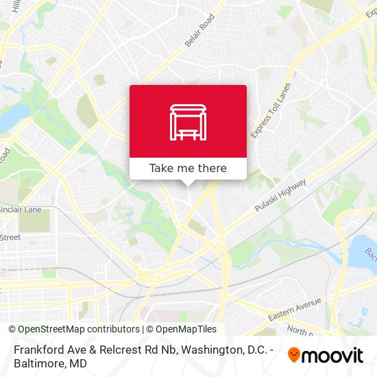 Frankford Ave & Relcrest Rd Nb map