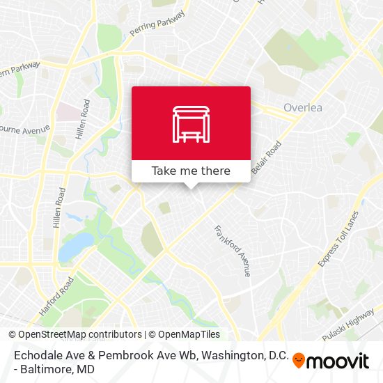 Echodale Ave & Pembrook Ave Wb map