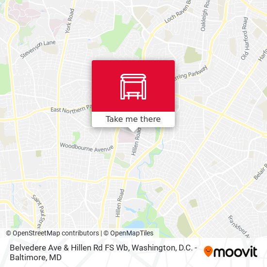 Mapa de Belvedere Ave & Hillen Rd FS Wb