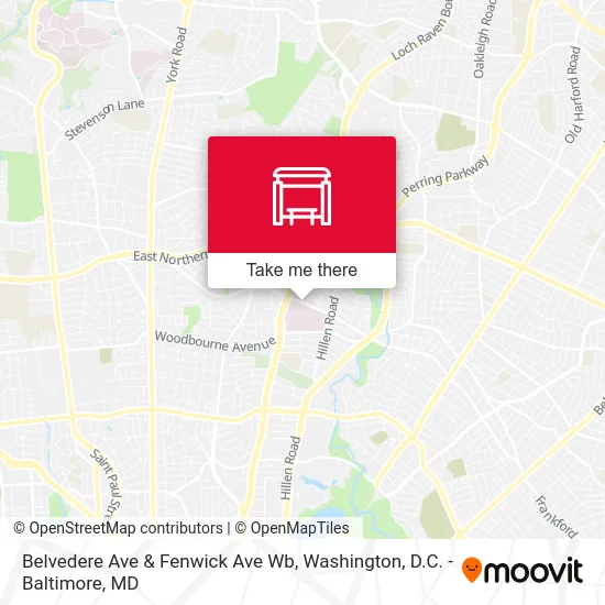 Belvedere Ave & Fenwick Ave Wb map