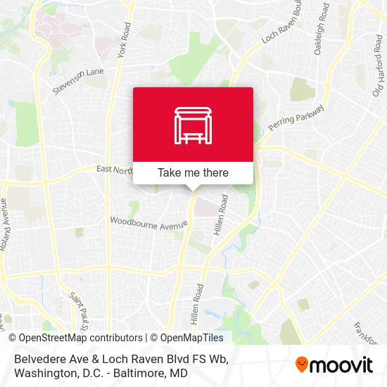 Belvedere Ave & Loch Raven Blvd FS Wb map