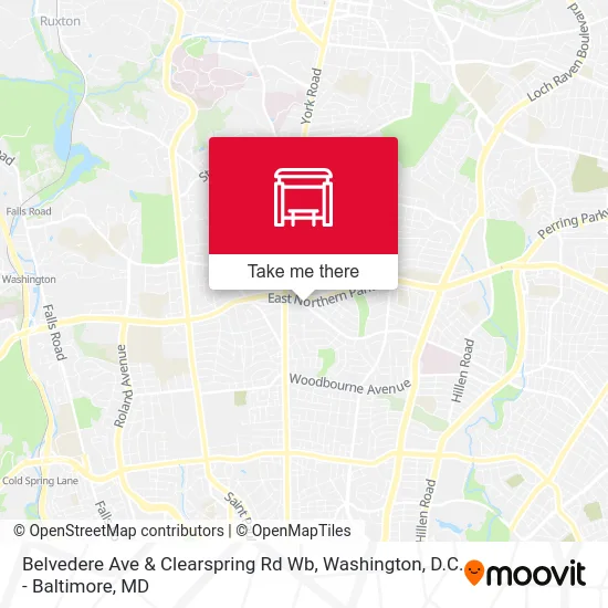 Belvedere Ave & Clearspring Rd Wb map