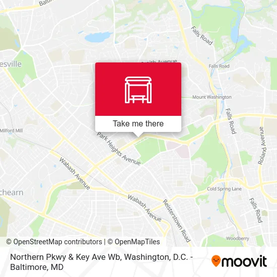 Northern Pkwy & Key Ave Wb map