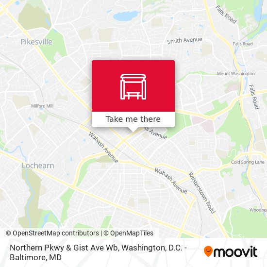 Northern Pkwy & Gist Ave Wb map