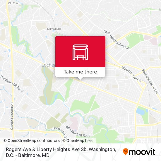 Mapa de Rogers Ave & Liberty Heights Ave Sb