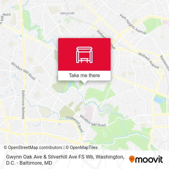 Gwynn Oak Ave & Silverhill Ave FS Wb map