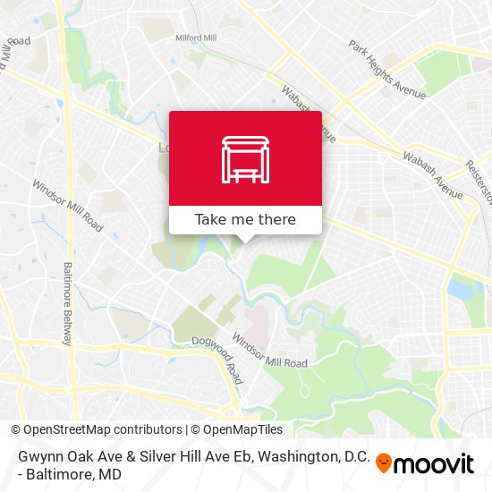 Gwynn Oak Ave & Silver Hill Ave Eb map