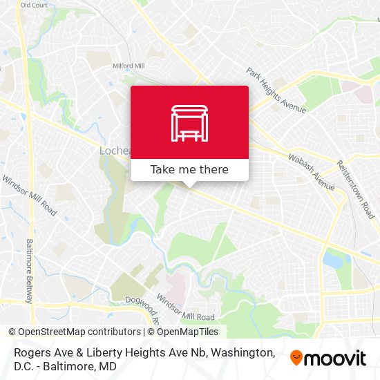 Rogers Ave & Liberty Heights Ave Nb map
