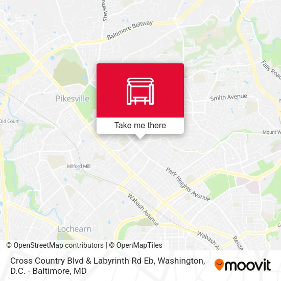 Cross Country Blvd & Labyrinth Rd Eb map