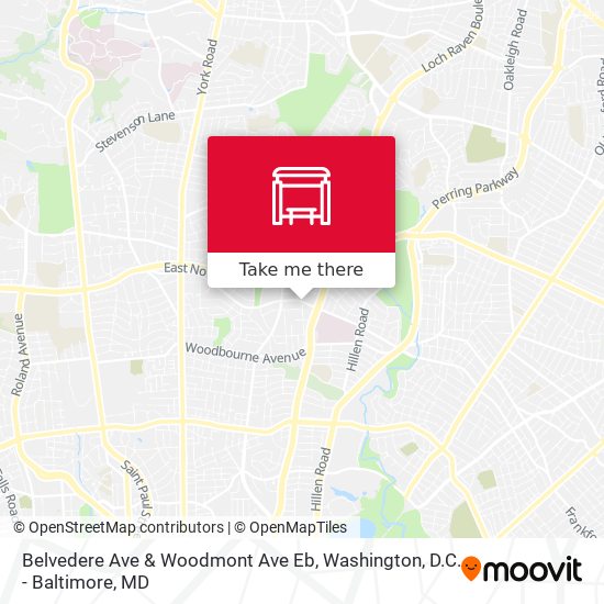 Belvedere Ave & Woodmont Ave Eb map