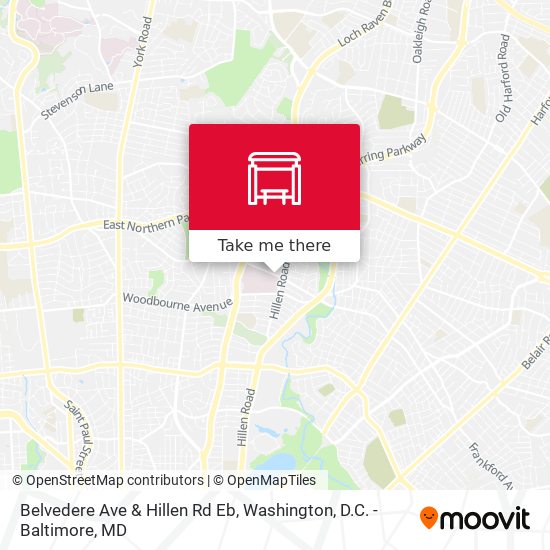 Mapa de Belvedere Ave & Hillen Rd Eb