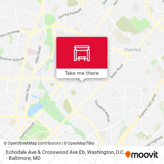 Echodale Ave & Crosswood Ave Eb map