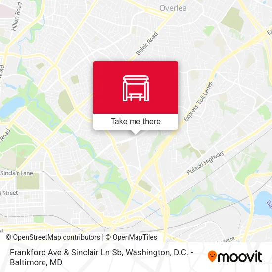 Frankford Ave & Sinclair Ln Sb map