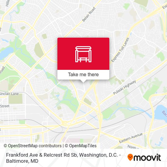 Frankford Ave & Relcrest Rd Sb map